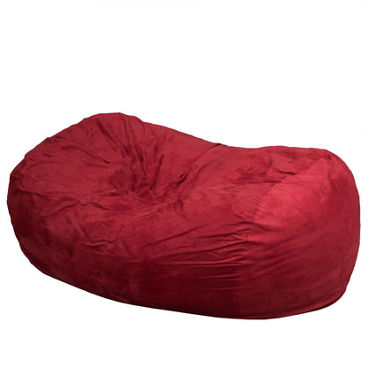 Firefly 6.5 Foot Suede Cylindrical Bean Bag, Red image 4