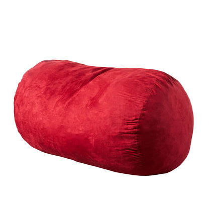 Firefly 6.5 Foot Suede Cylindrical Bean Bag, Red image 3