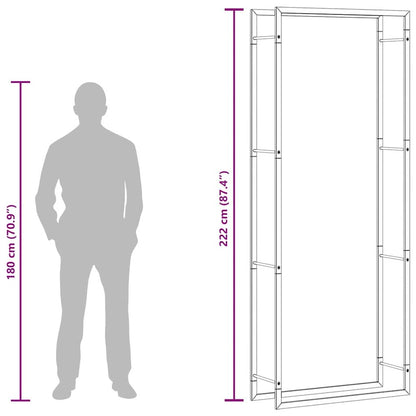 Firewood Rack Matt Black 31.5x11.0x87.4" Steel image 11