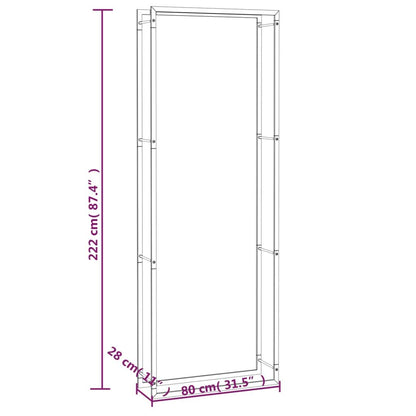 Firewood Rack Matt Black 31.5x11.0x87.4" Steel image 6