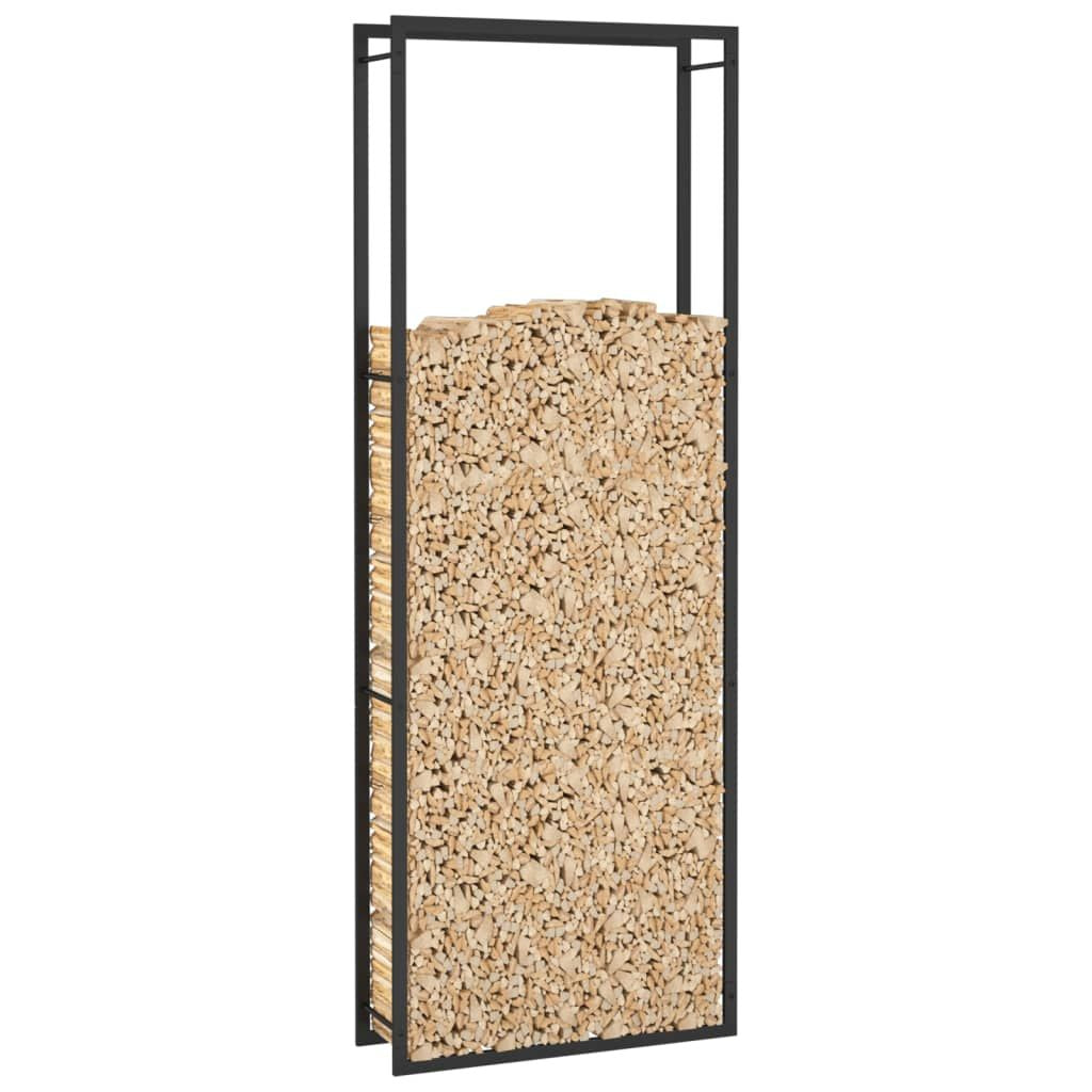 Firewood Rack Matt Black 31.5x11.0x87.4" Steel image 5