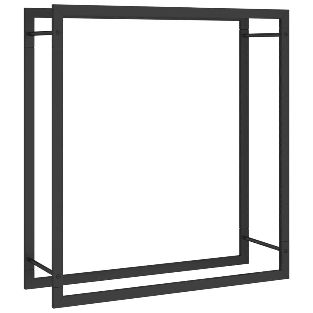 Firewood Rack Matt Black 31.5"x11"x33.9" Steel image 2