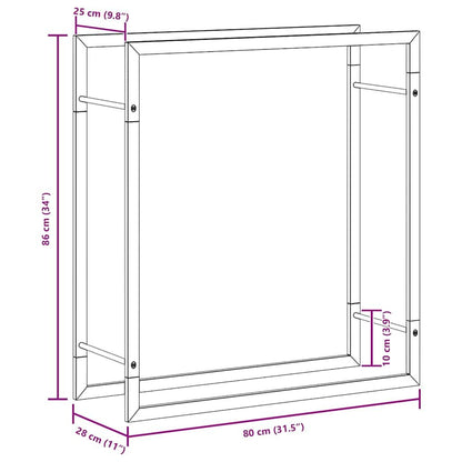 Firewood Rack Matt Black 31.5"x11"x33.9" Steel image 8