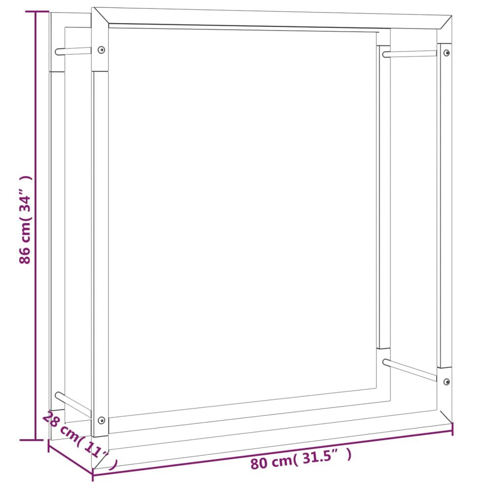 Firewood Rack Matt Black 31.5"x11"x33.9" Steel image 6
