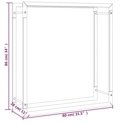 Firewood Rack Matt Black 31.5"x11"x33.9" Steel image 6