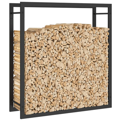 Firewood Rack Matt Black 31.5"x11"x33.9" Steel image 5