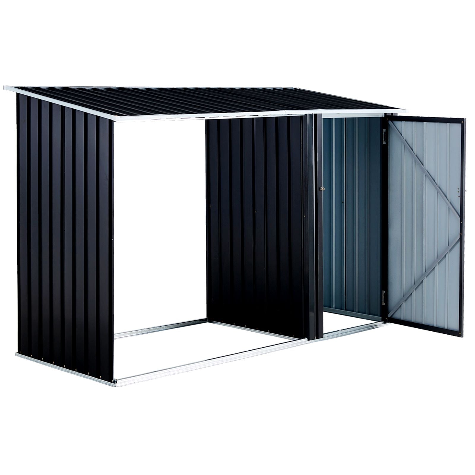 Firewood Storage Shed, Outdoor Firewood Rack, Outdoor Storage Shed with Log Holder, Firewood Shelter for Patio, Anthraci image 13