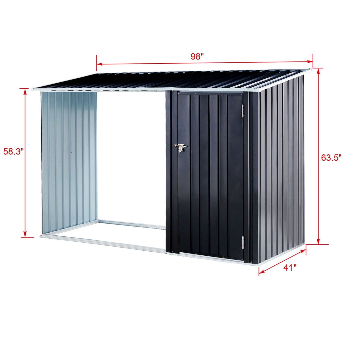Firewood Storage Shed, Outdoor Firewood Rack, Outdoor Storage Shed with Log Holder, Firewood Shelter for Patio, Anthraci image 10