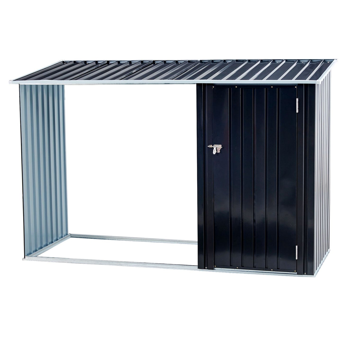 Firewood Storage Shed, Outdoor Firewood Rack, Outdoor Storage Shed with Log Holder, Firewood Shelter for Patio, Anthraci image 7