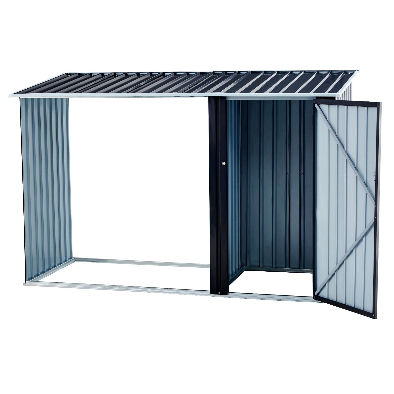 Firewood Storage Shed, Outdoor Firewood Rack, Outdoor Storage Shed with Log Holder, Firewood Shelter for Patio, Anthraci image 4