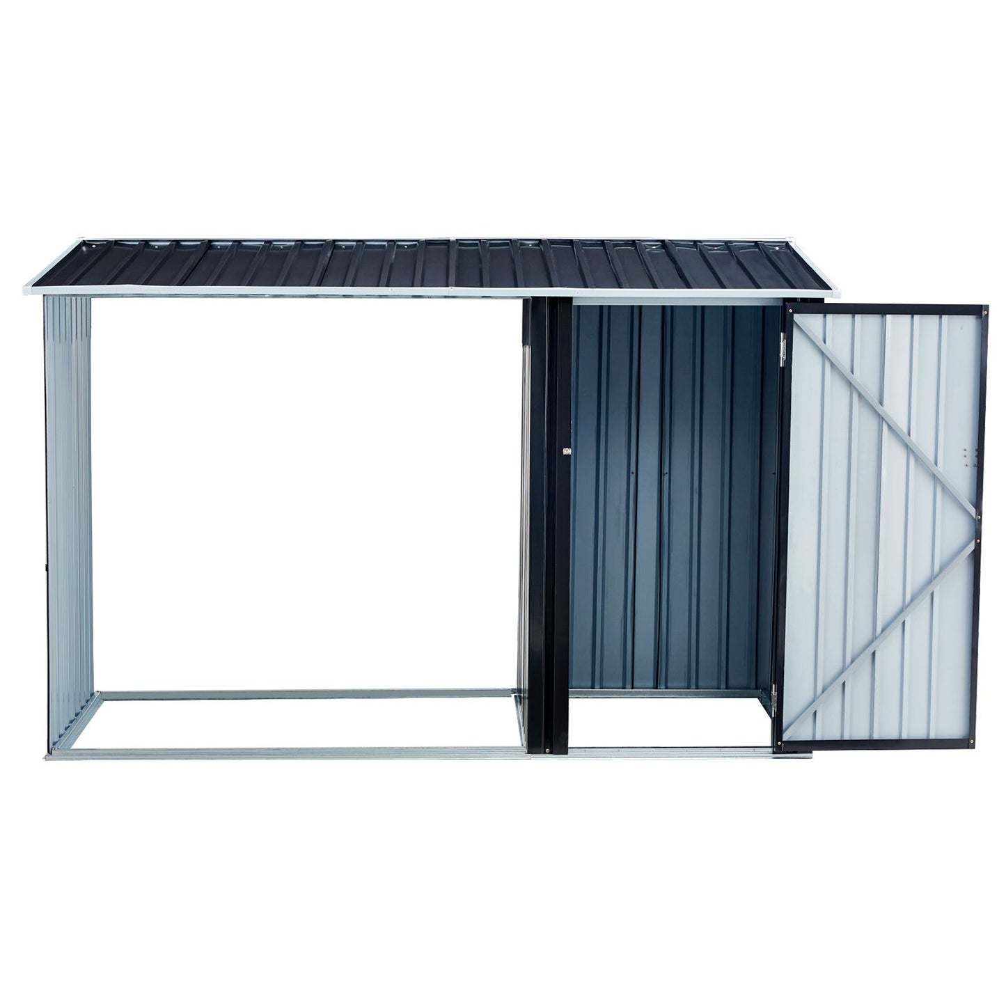 Firewood Storage Shed, Outdoor Firewood Rack, Outdoor Storage Shed with Log Holder, Firewood Shelter for Patio, Anthraci image 5