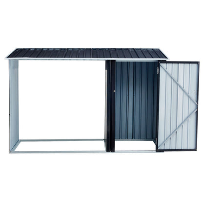 Firewood Storage Shed, Outdoor Firewood Rack, Outdoor Storage Shed with Log Holder, Firewood Shelter for Patio, Anthraci image 5