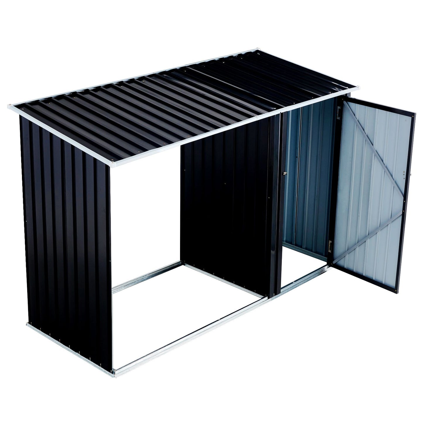 Firewood Storage Shed, Outdoor Firewood Rack, Outdoor Storage Shed with Log Holder, Firewood Shelter for Patio, Anthraci image 11
