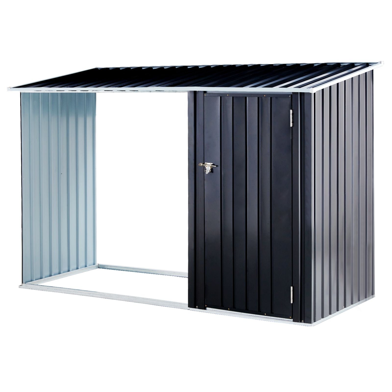 Firewood Storage Shed, Outdoor Firewood Rack, Outdoor Storage Shed with Log Holder, Firewood Shelter for Patio, Anthraci image 3