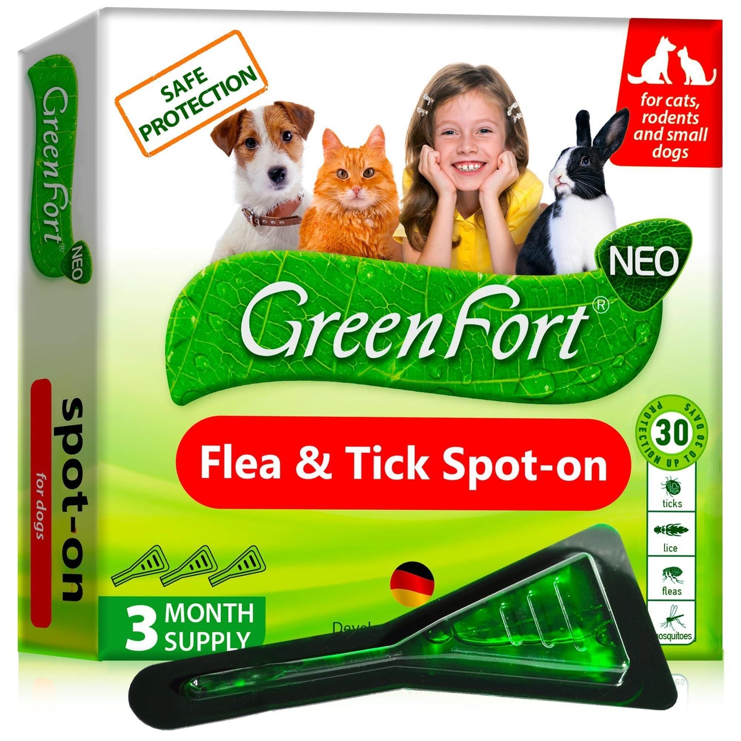 Flea and Tick Prevention for Dogs Cats Rabbits Natural Flea Treatment Home Pest Control Topical Flea Mosquito Repellent  image 1