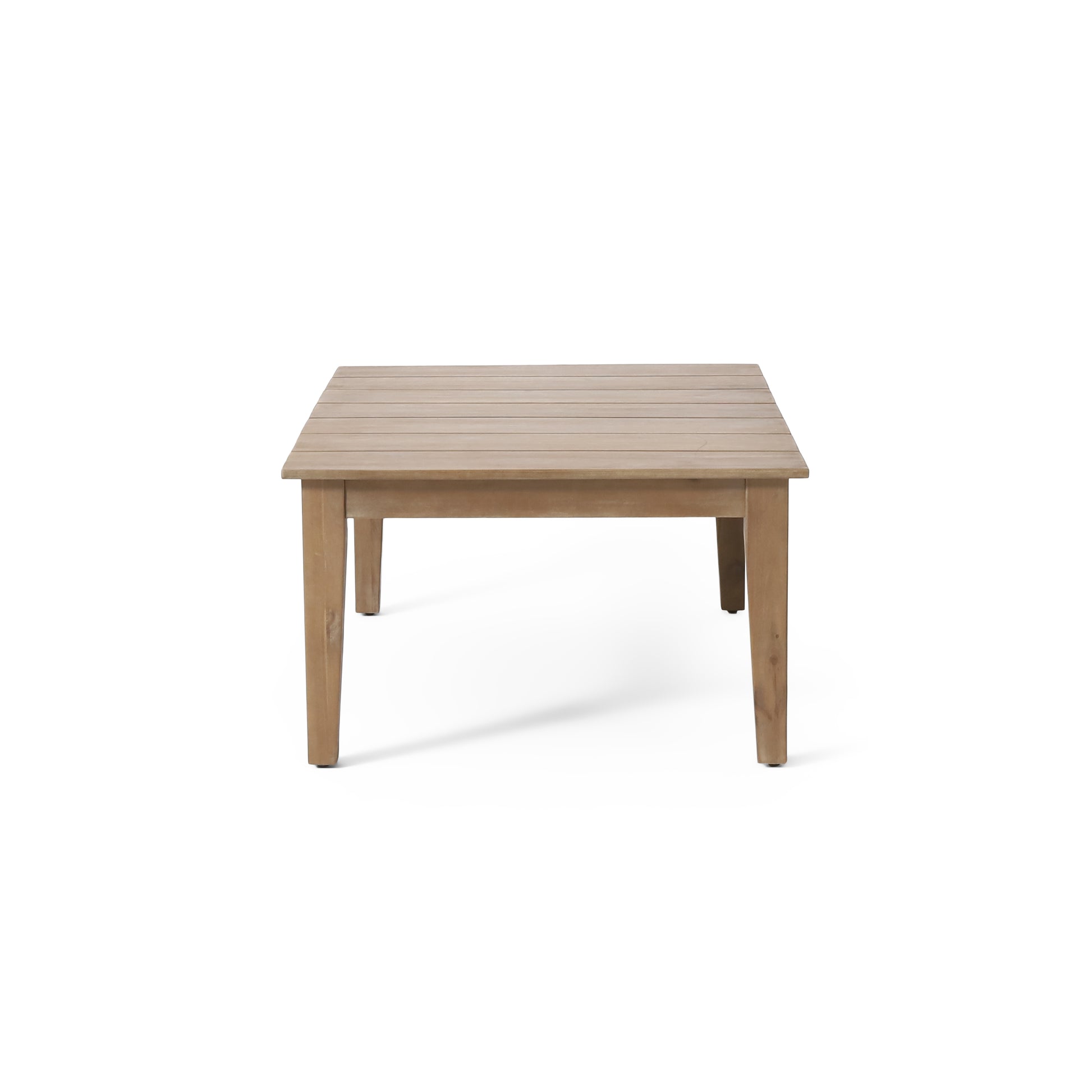 Acacia Wood Outdoor Coffee Table, Light Brown, 14'' H X 23.5'' W X 39.5'' L image 7