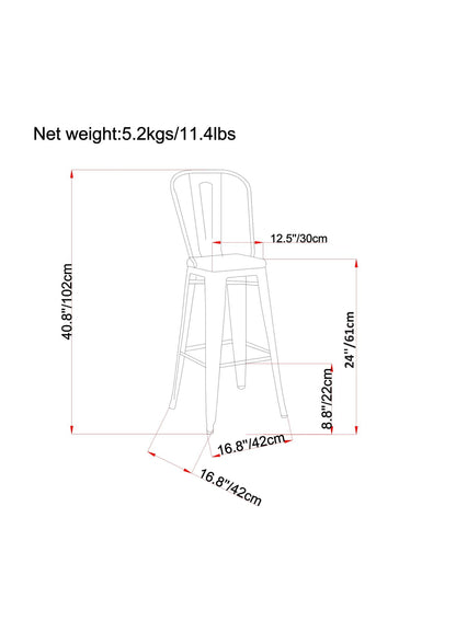 Fletcher - 24" Metal Counter Height Stool (Set of 2) - White image 6
