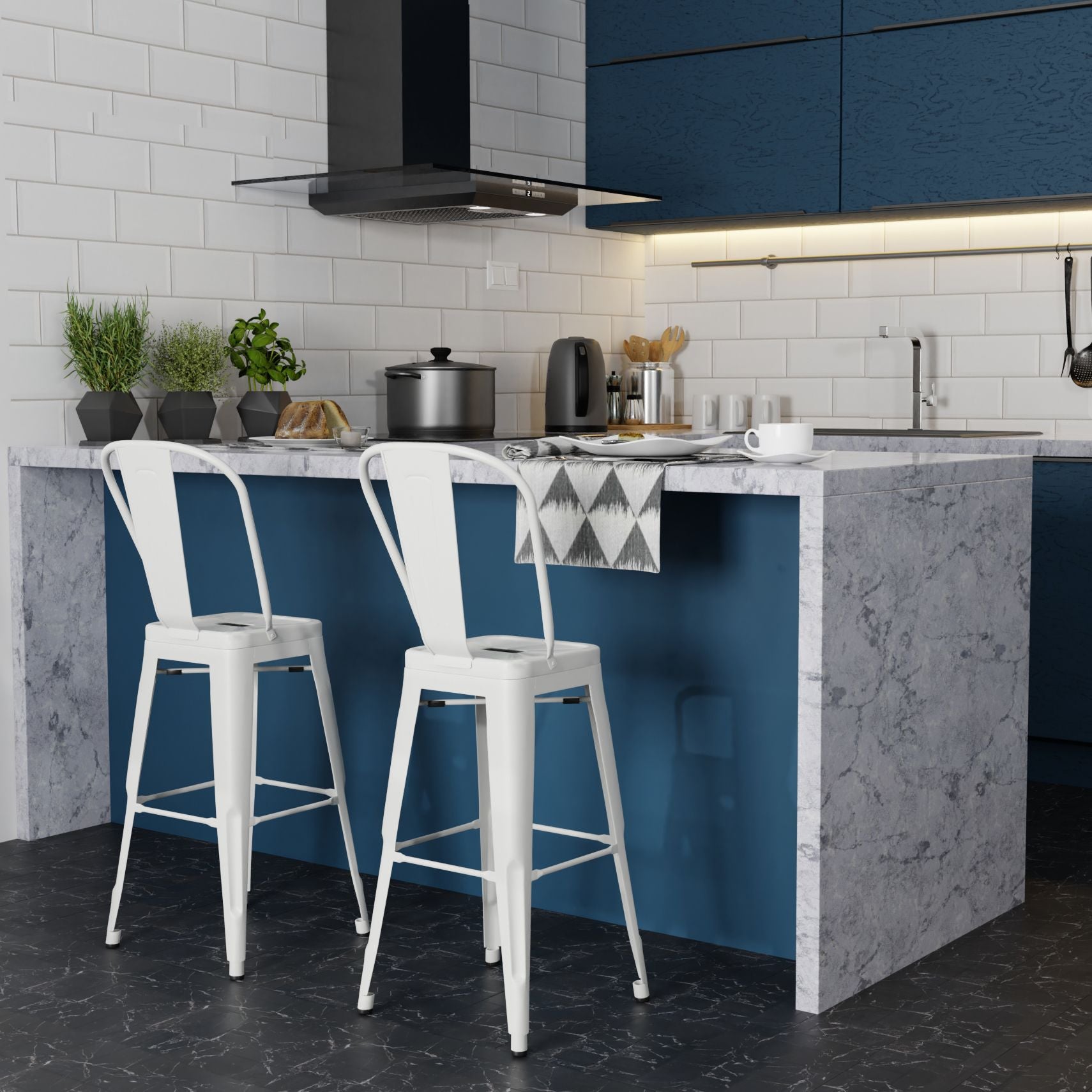 Fletcher - 24" Metal Counter Height Stool (Set of 2) - White image 7