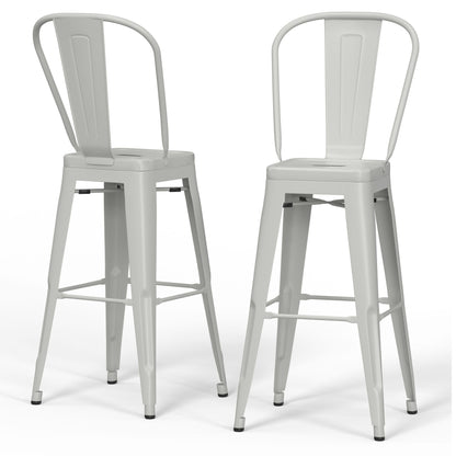 Fletcher - 24" Metal Counter Height Stool (Set of 2) - White image 1