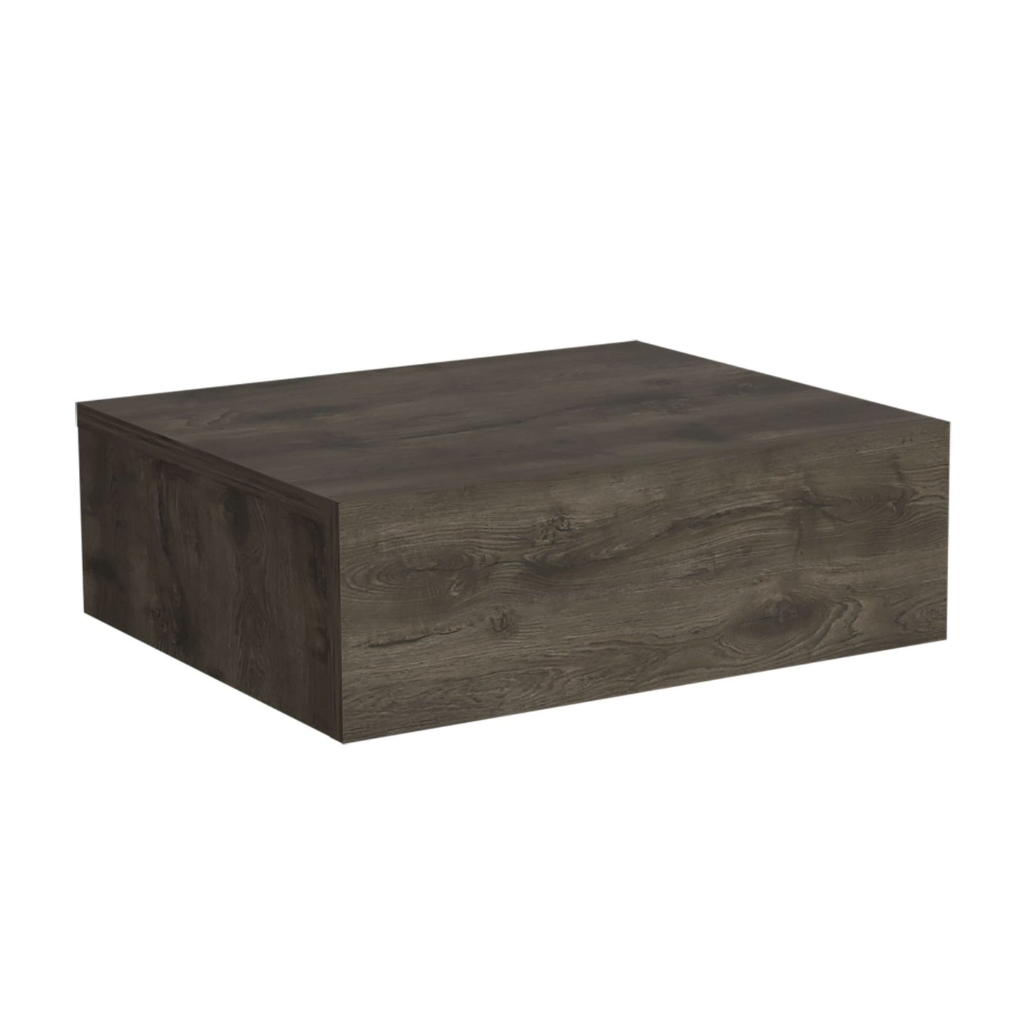 Floating Nightstand 5"H, Modern Wall-Mounted Bedside Shelf with Drawer, Dark Brown image 2