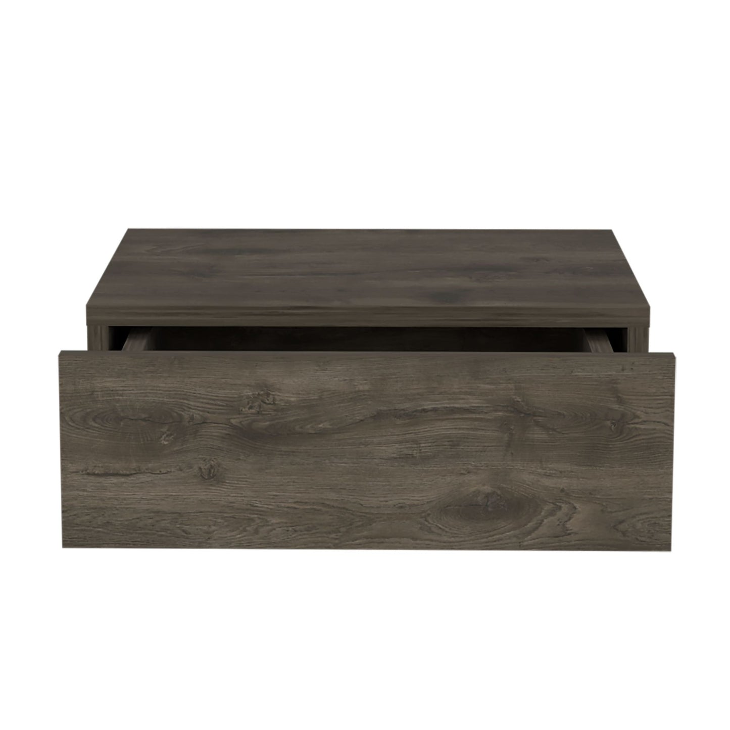 Floating Nightstand 5"H, Modern Wall-Mounted Bedside Shelf with Drawer, Dark Brown image 4