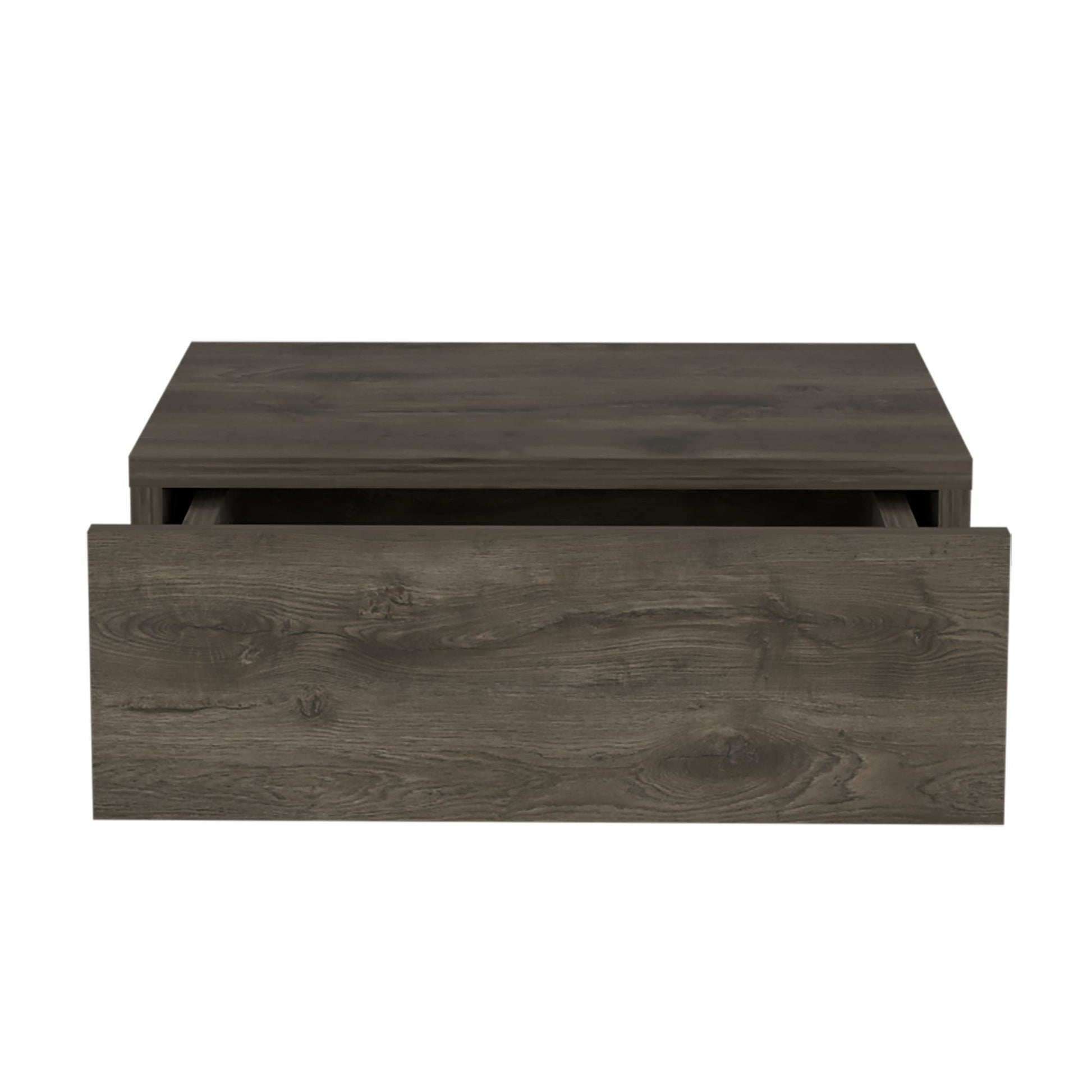 Floating Nightstand 5"H, Modern Wall-Mounted Bedside Shelf with Drawer, Dark Brown image 4