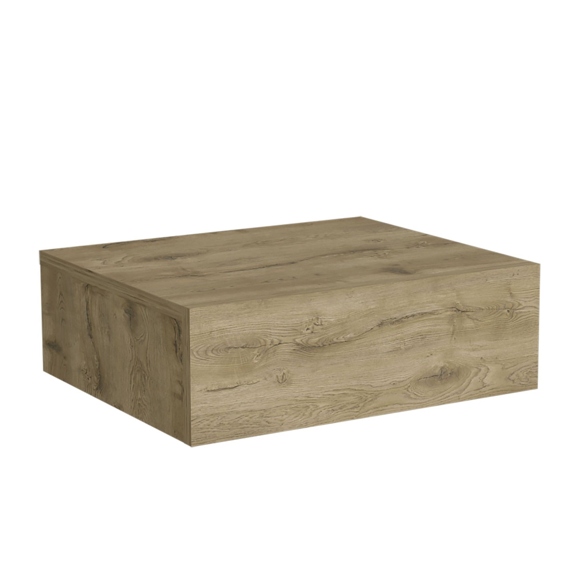 Floating Nightstand 5"H, Modern Wall-Mounted Bedside Shelf with Drawer, Macadamia image 2