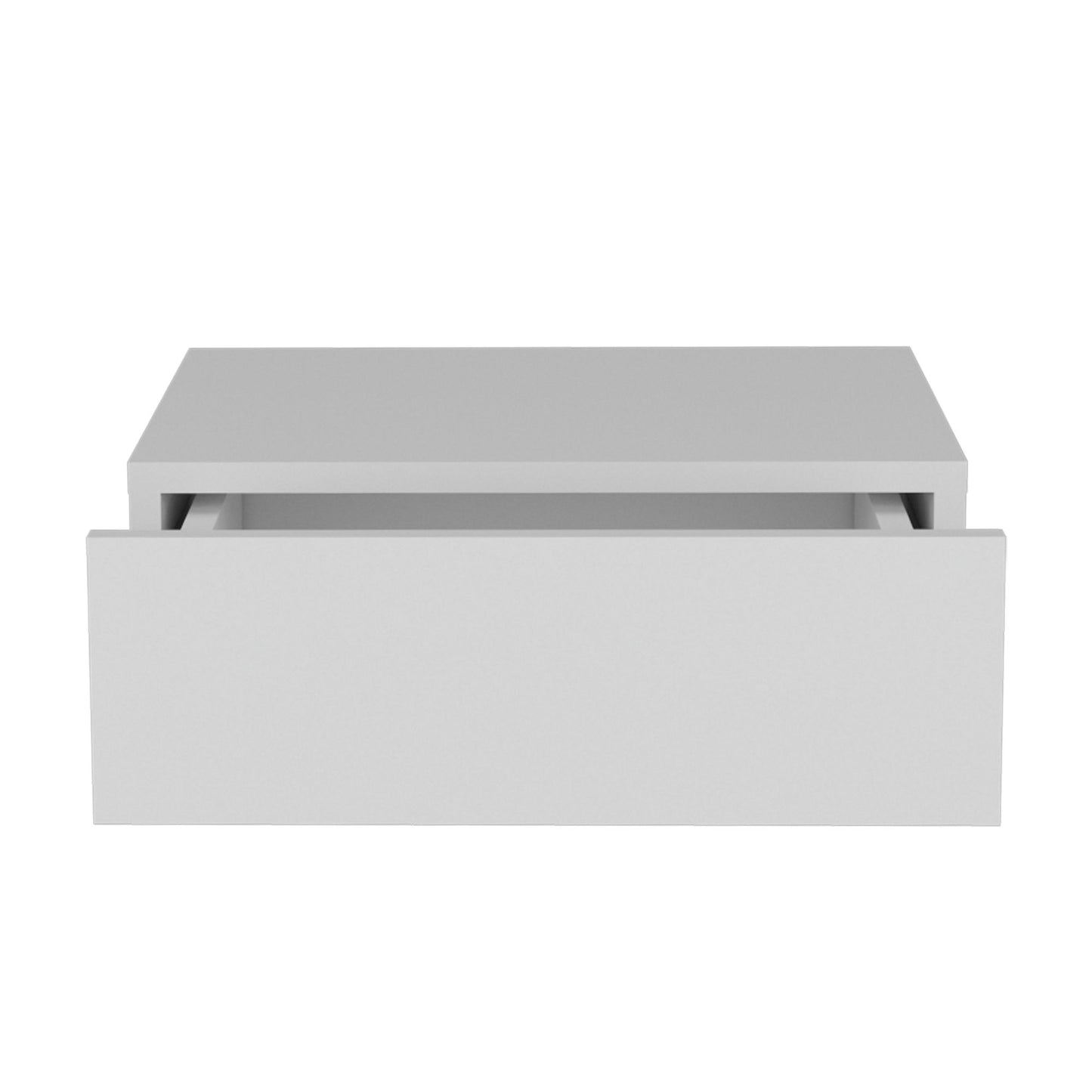 Floating Nightstand 5"H, Modern Wall-Mounted Bedside Shelf with Drawer, White image 4