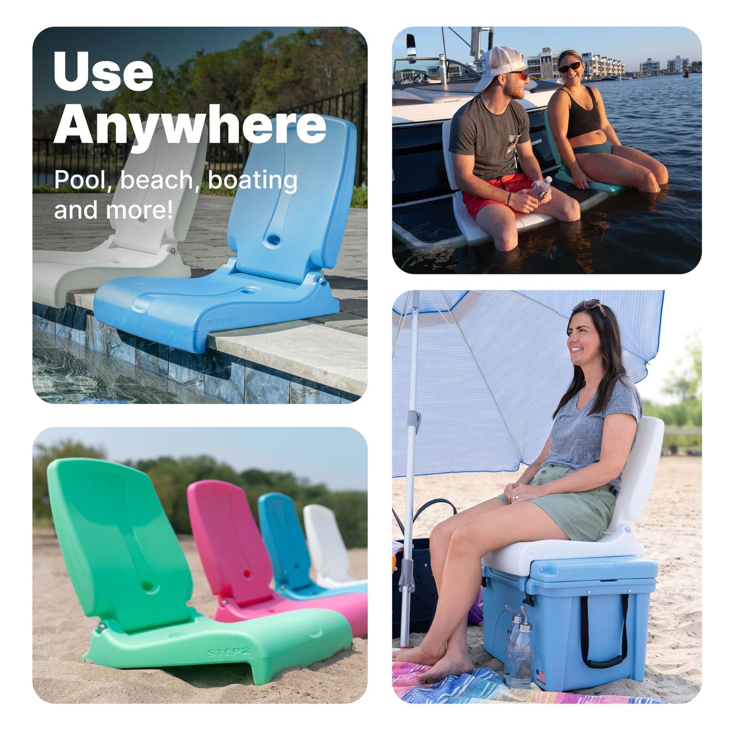 Foldable Adult Flip Seat, Portable Outdoor Chair for Poolside, Tailgating, Camping, Sporting Events, Picnic and Beach Ch image 6