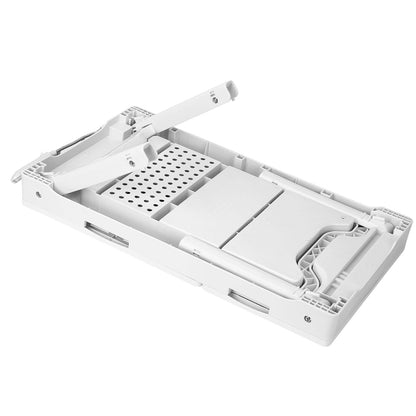 Foldable Laptop Table Bed Notebook Desk with Cooling Fan Mouse Board LED light 4 xUSB Ports Breakfast Snacking Tray image 8