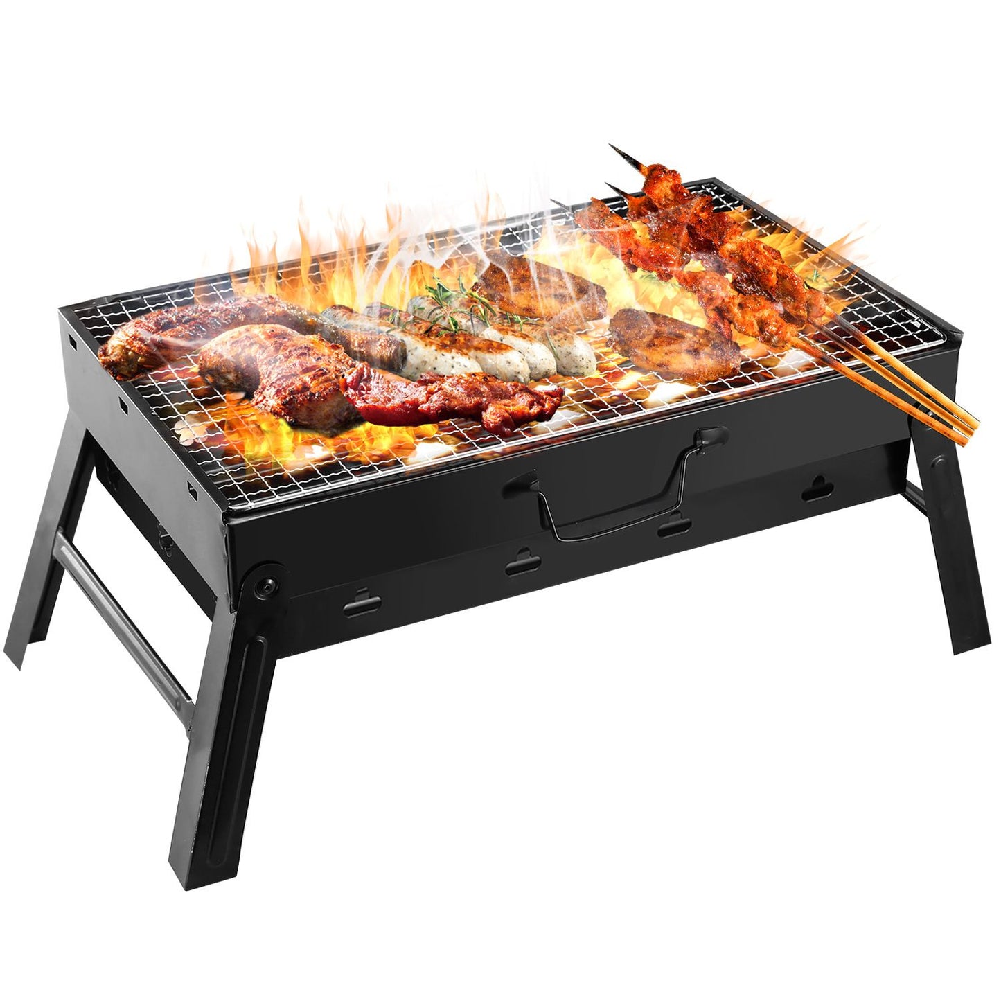Foldable Portable BBQ Charcoal Grill Grill Lightweight Smoker Grill for Camping Picnics Garden Grilling image 1