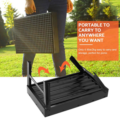 Foldable Portable BBQ Charcoal Grill Grill Lightweight Smoker Grill for Camping Picnics Garden Grilling image 5