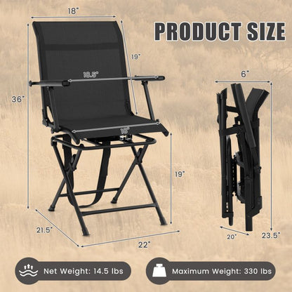 Foldable Swivel Patio Chair with Armrest and Mesh Back image 5