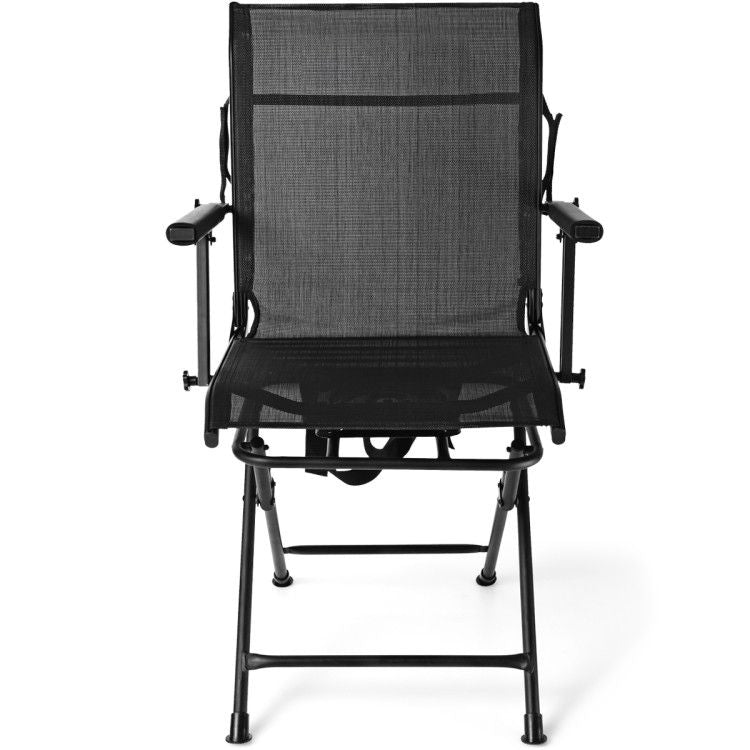 Foldable Swivel Patio Chair with Armrest and Mesh Back image 4