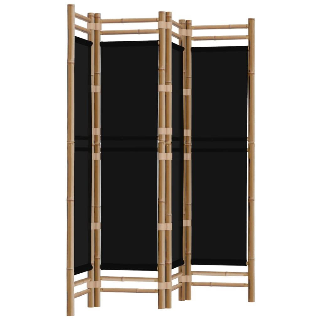 Bamboo room divider folded for storage
