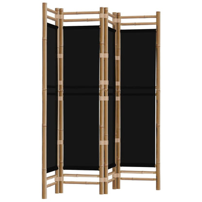 Bamboo room divider folded for storage