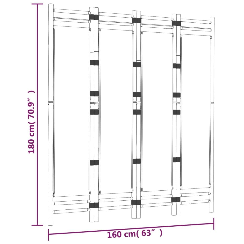 Bamboo room divider in modern interior decor