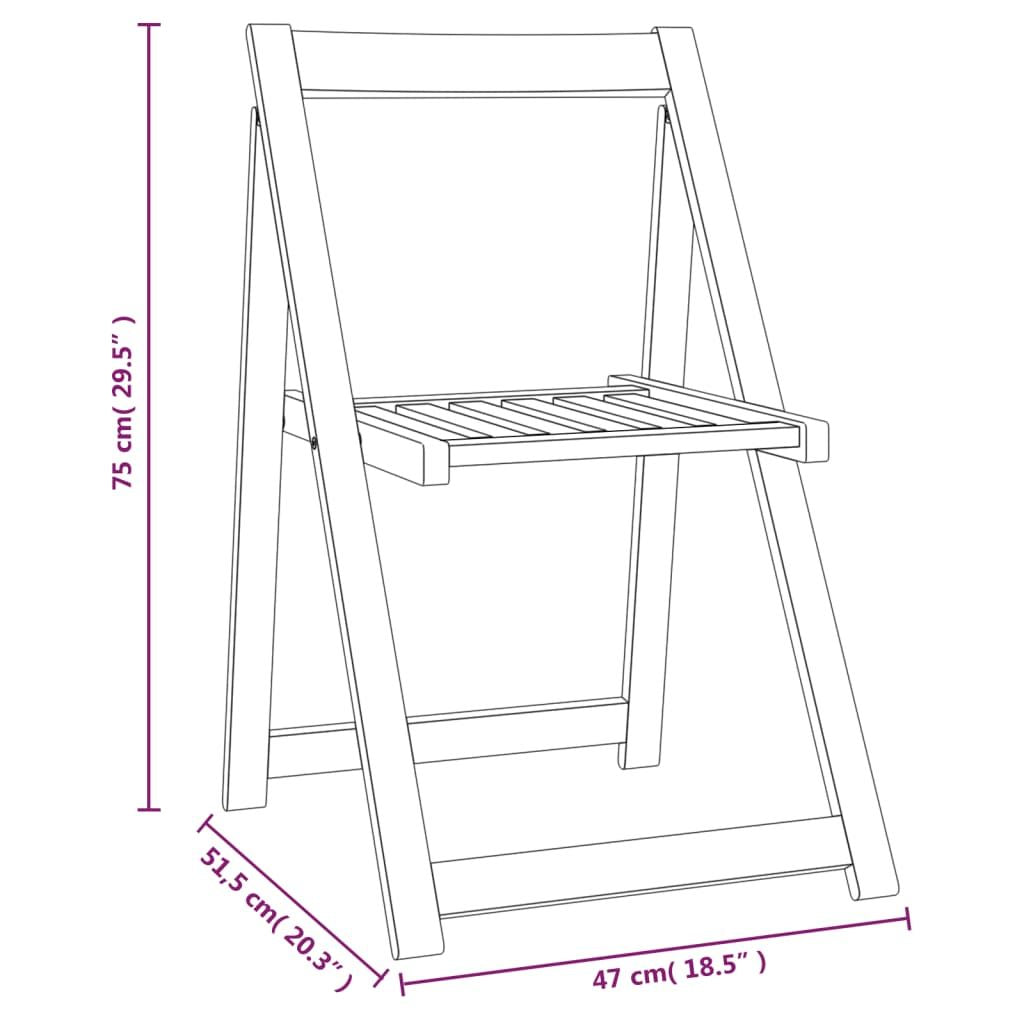 Folding Patio Chairs 4 pcs Solid Wood Acacia image 10