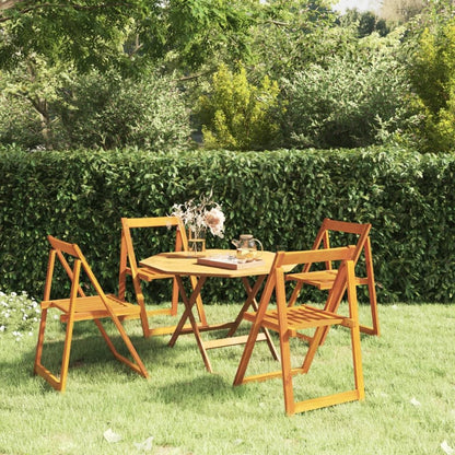 Folding Patio Chairs 4 pcs Solid Wood Acacia image 1