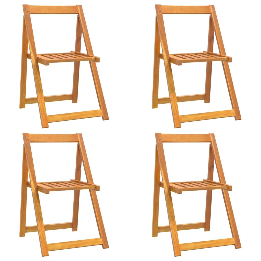 Folding Patio Chairs 4 pcs Solid Wood Acacia image 2