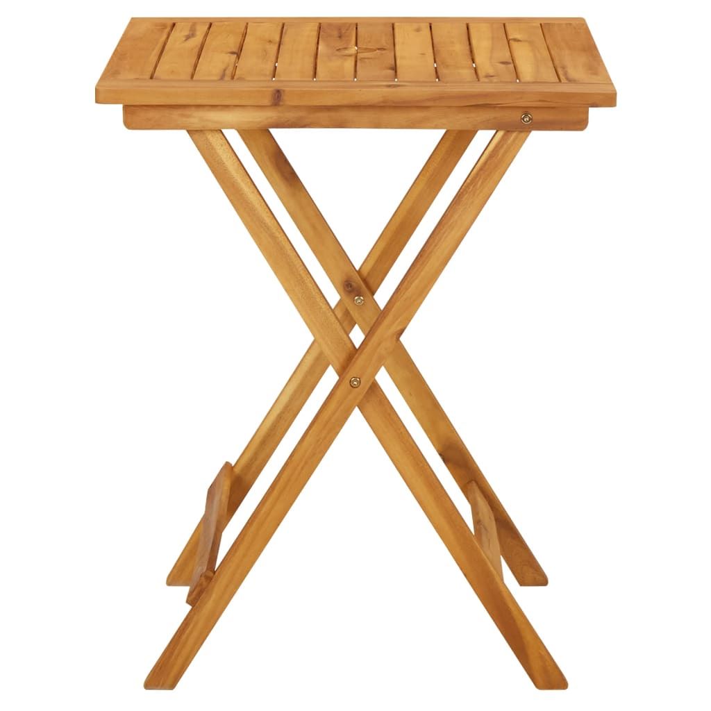 Folding Patio Table 23.6"x23.6"x29.5" Solid Acacia Wood image 3