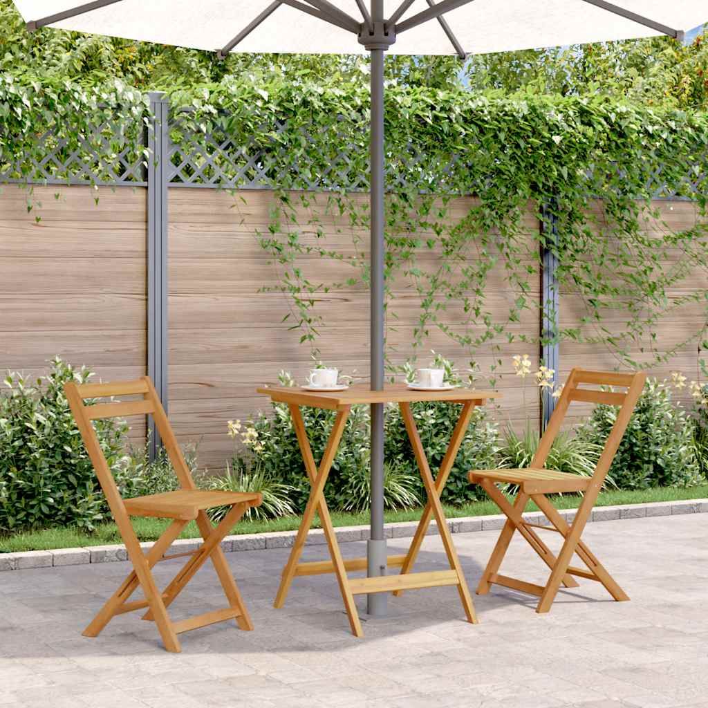 Folding Patio Table 23.6"x23.6"x29.5" Solid Acacia Wood image 1