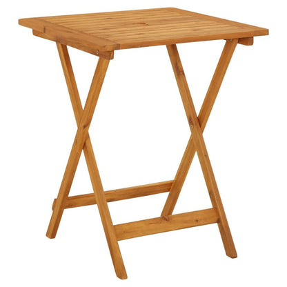 Folding Patio Table 23.6"x23.6"x29.5" Solid Acacia Wood image 2