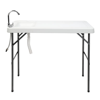 Folding Portable Fish Fillet & Hunting & Cutting Table with Sink Faucet image 2