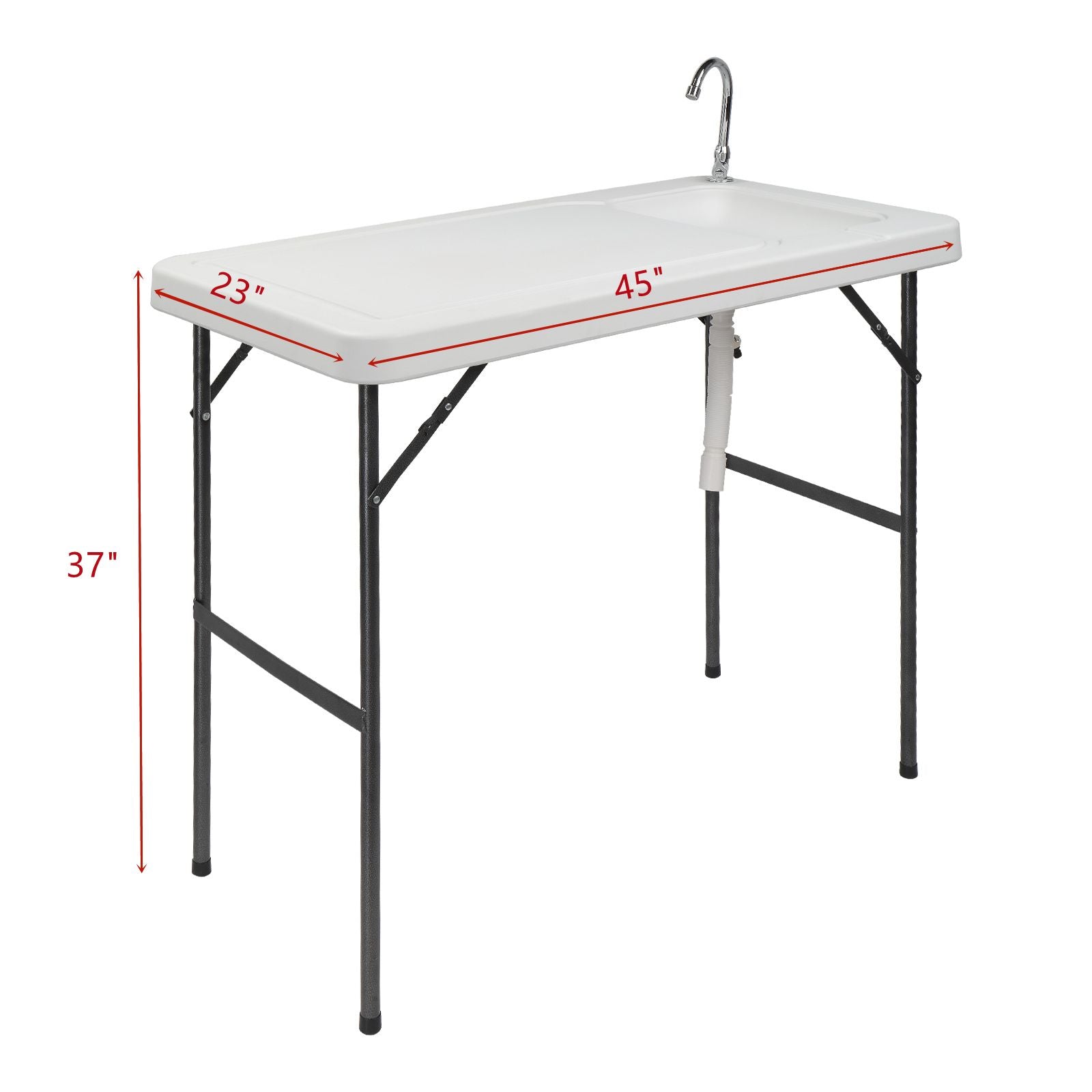 Folding Portable Fish Fillet & Hunting & Cutting Table with Sink Faucet image 4