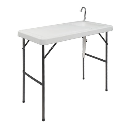Folding Portable Fish Fillet & Hunting & Cutting Table with Sink Faucet image 1