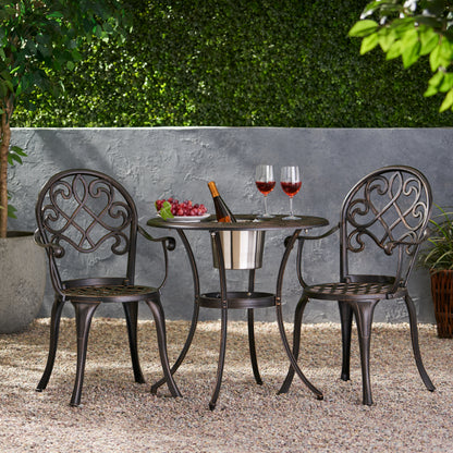 CAMDEN 3PC CAST BISTRO SET W ICE BUCKET image 3