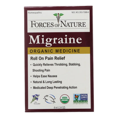 Forces Of Nature Certified Organic Medicine Migraine Rollerball Applicator - 1 Each - 4 Ml image 2