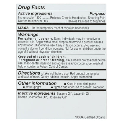 Forces Of Nature Certified Organic Medicine Migraine Rollerball Applicator - 1 Each - 4 Ml image 3