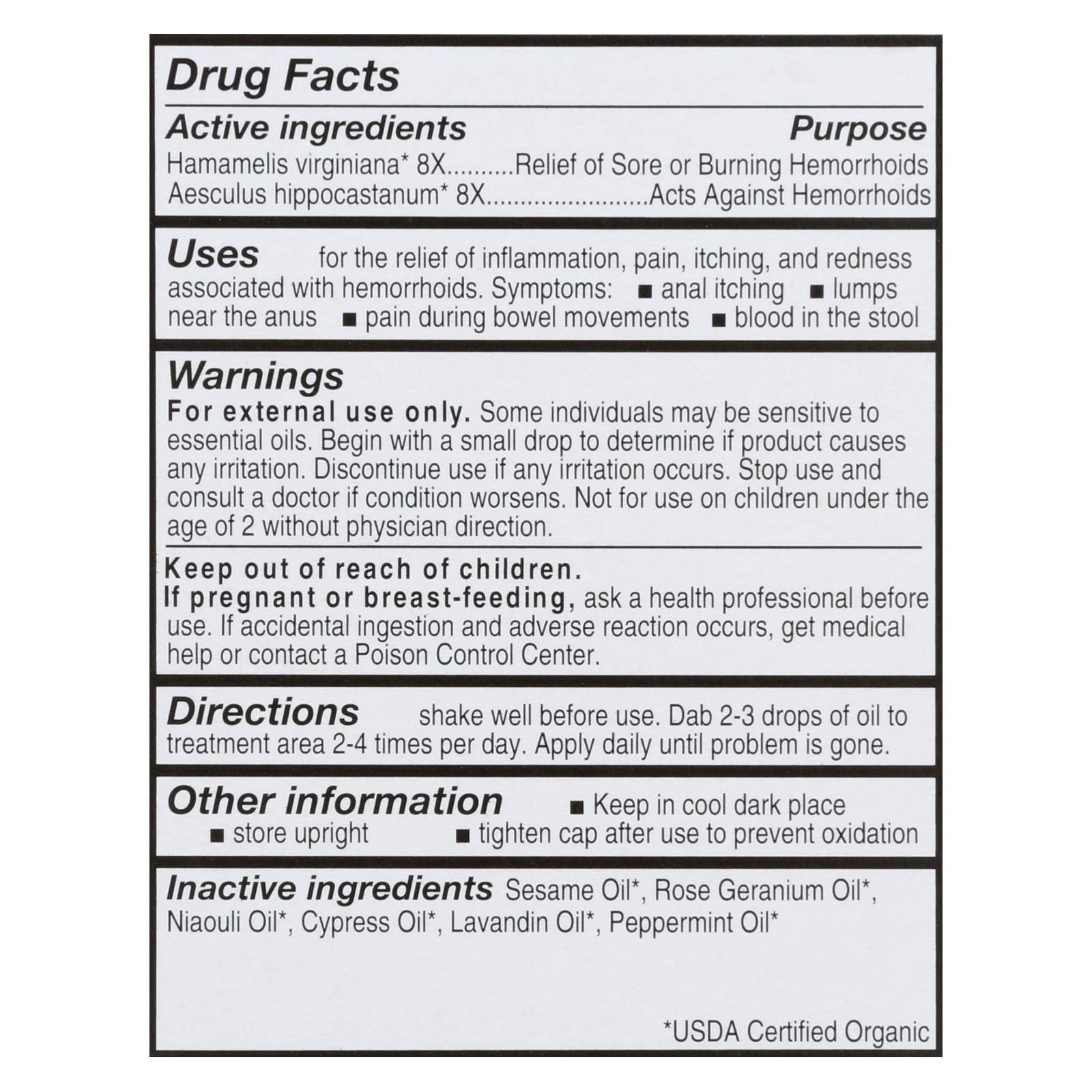 Forces Of Nature Hemorrhoid Control Extra Strength Certified Organic Medicine - 1 Each - 5 Ml image 3